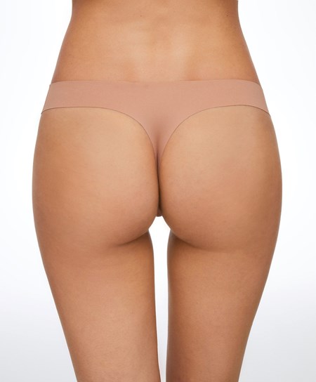 Oysho Invisible Laser-cut Hipster Tanga Tan | NKEBJM-598