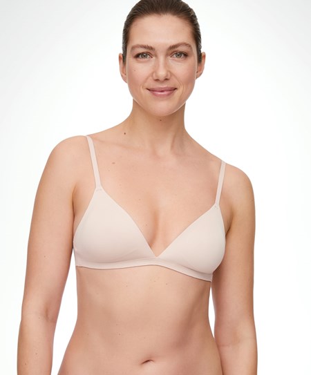 Oysho Invisible Polyamide Triangle Bra Almond | NDPFTX-296