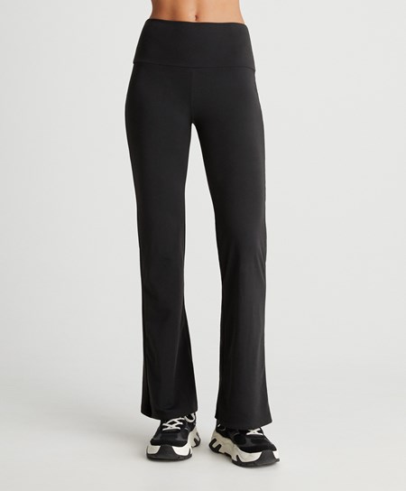 Oysho Light Warm Flare Trousers Fekete | PSCJIX-170