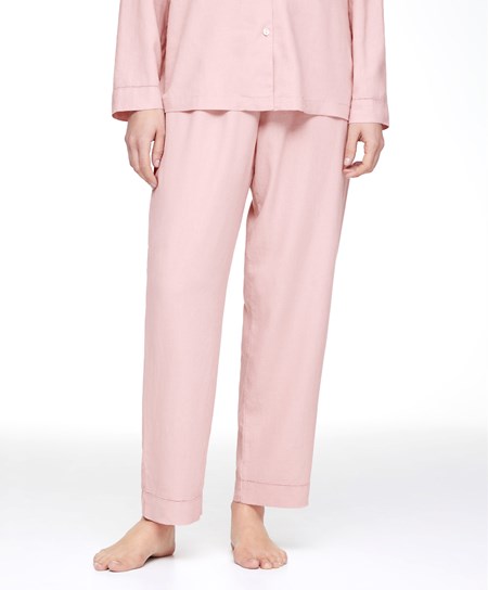 Oysho Linen Trousers Rózsaszín | MRYVGZ-951