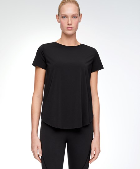 Oysho Microperforated Rövid-sleeved Technical T-shirt Fekete | PJDVFN-405