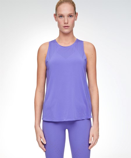 Oysho Microperforated Technical Ujjatlan T-shirt Violet | ZWOAMQ-527