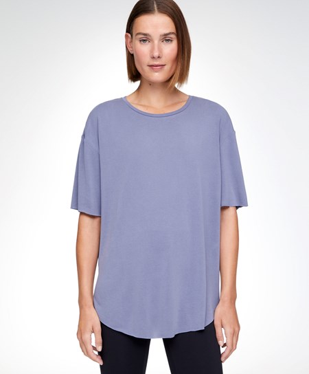 Oysho Modal Rövid-sleeved T-shirt Kék | XMKZQL-910