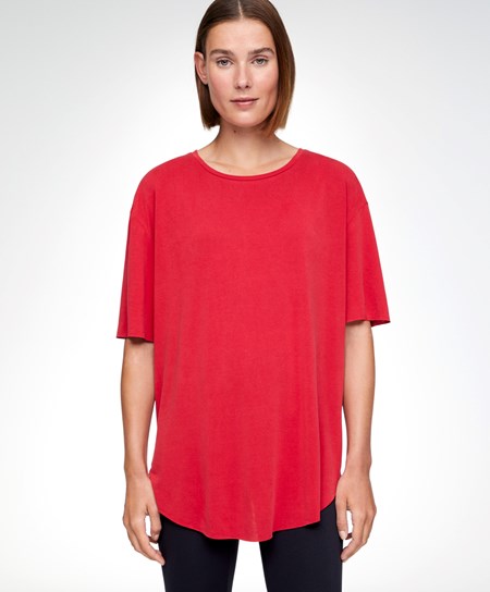 Oysho Modal Rövid-sleeved T-shirt Piros | PEKOYG-904