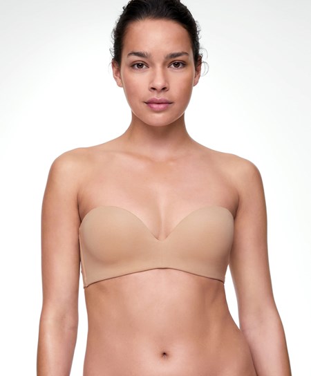 Oysho Pamut Bra With Removable Straps Bézs | DSQXBE-256