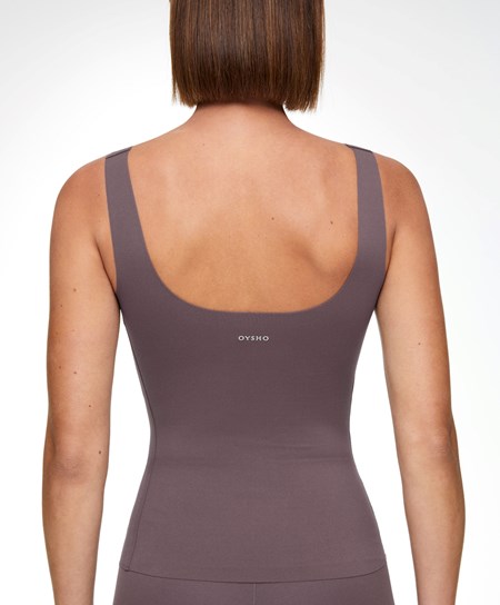 Oysho Perfect-adapt Vest Top With Cups Grey-purple | ALQXZE-054