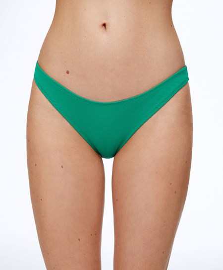 Oysho Piqué Mid-rise Bikini Briefs Zöld | RSXBKE-067