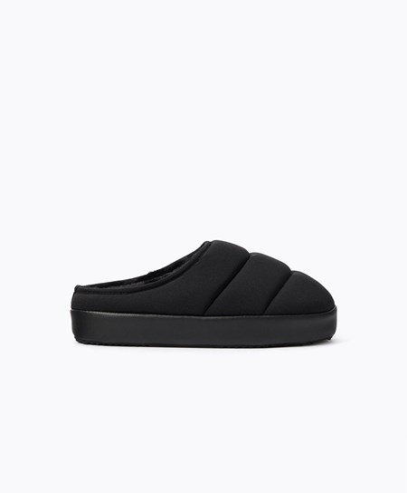 Oysho Párnázott Nejlon Slippers Fekete | UQGBIF-172