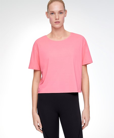 Oysho Rövid-sleeved Technical T-shirt Rózsaszín | EXJCUD-015