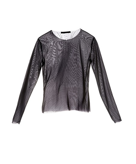 Oysho Semi-sheer Dotted Top Fekete | JTPAWZ-360