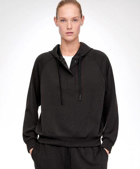 Oysho Soft Touch Modal Sweatshirt Fekete | BLTVFW-624