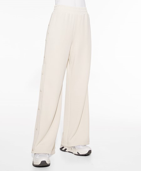 Oysho Soft Touch Modal Széles Cipő-leg Trousers With Buttons Stone | ISMABZ-708