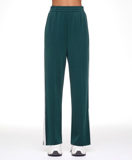 Oysho Soft Touch Modal Trousers With Egyenes Leg And Stripe Sötéttürkiz | WIEJOX-603