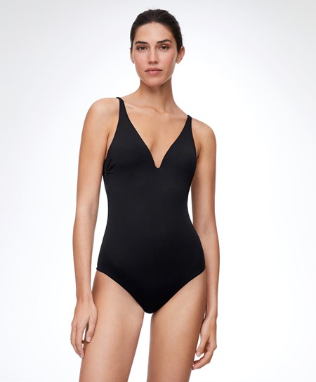 Oysho Sweetheart Neckline Swimsuit Fekete | JIFRSE-304