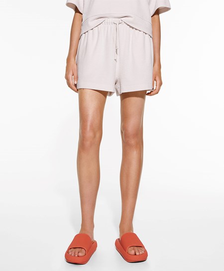 Oysho Towel-effect Shorts Stone | JKOBXV-614