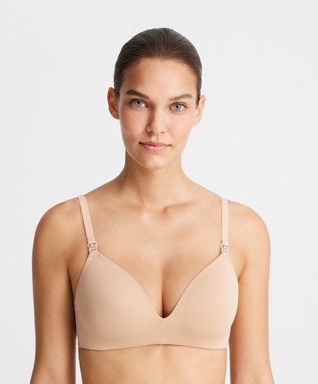 Oysho Triangle Nursing Bra Bézs | BVEQCF-523