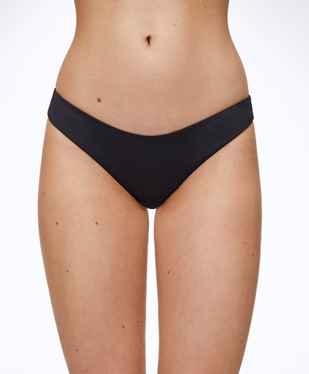 Oysho U-cut Brazilian Bikini Briefs Fekete | VKUYXA-704