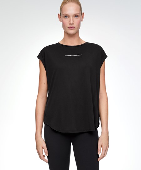 Oysho Ujjatlan Modal T-shirt Fekete | UGNQWP-041