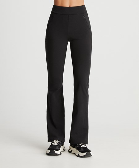 Oysho Warm Flare Trousers Fekete | NQXUAB-147