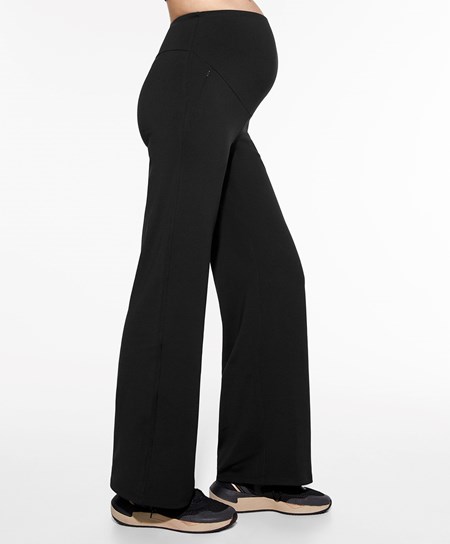 Oysho Warm Maternity Egyenes-leg Trousers Fekete | UITXAD-702